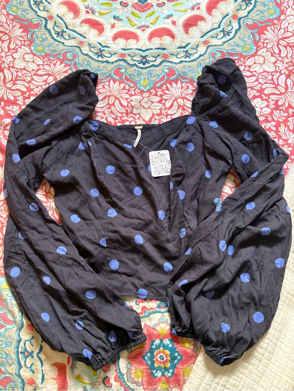 NWT Free People Polka Dot Blouse